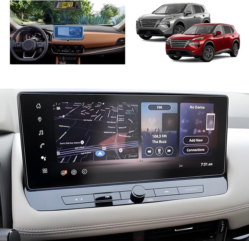 BSTW for 2025 Nissan Rogue Screen Protector for 2023-2025 Nissan Altima (2.0 SR/SL) / 2024 2025 Rogue (Platinum/SL) 12.3" Display 9H Anti-Fingerprint & Glare Tempered Glass Film (Rogue 12.3-In Matte) - Image 2